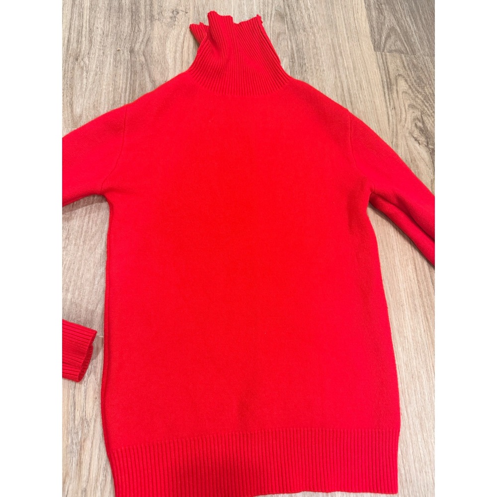 SHEIN Womens Red Turtleneck Sweater Long Sleeve Ribbed Knit Pullover Top Size S